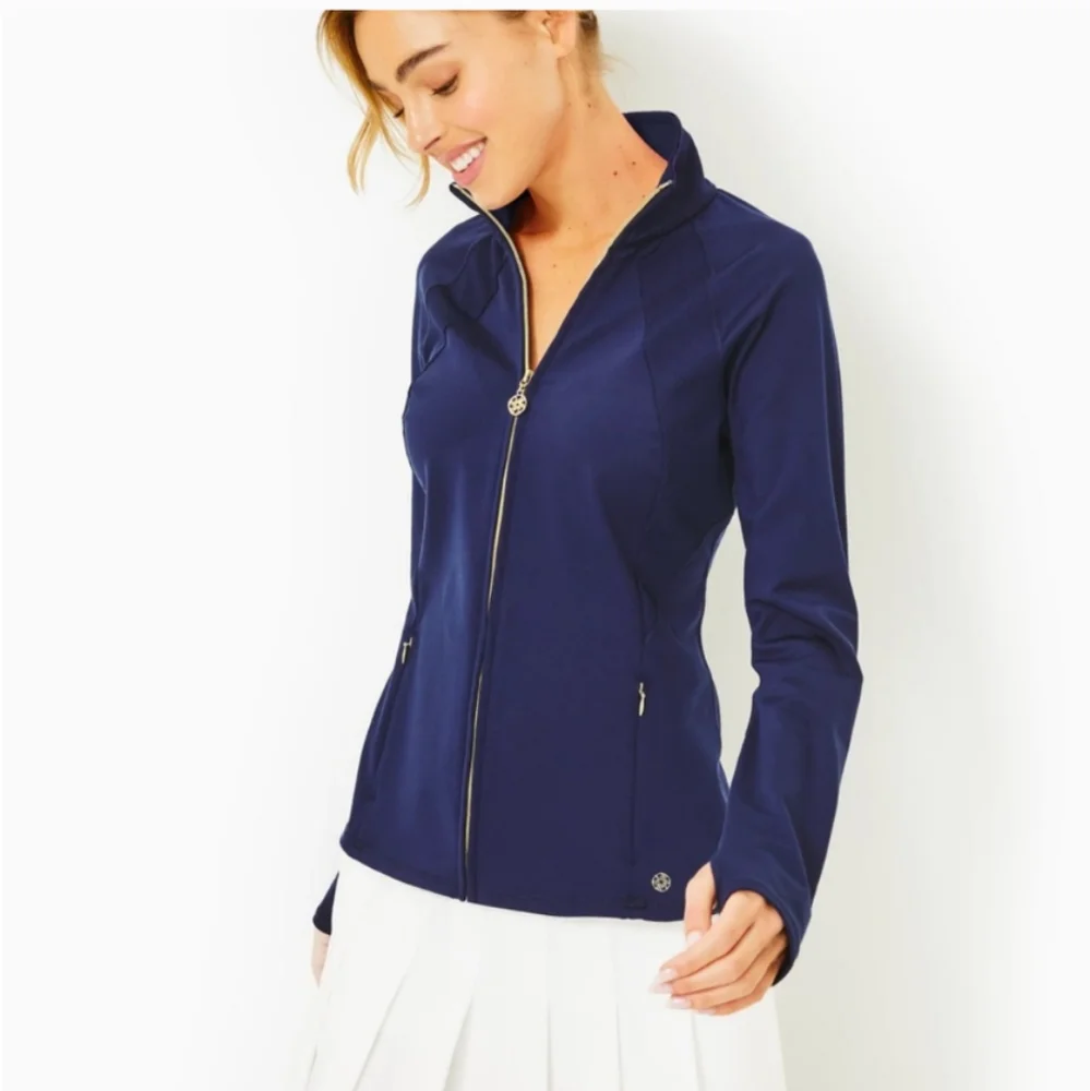 Lilly Pulitzer Luxletic Tennison Jacket Navy Size L - Picture 1 of 10